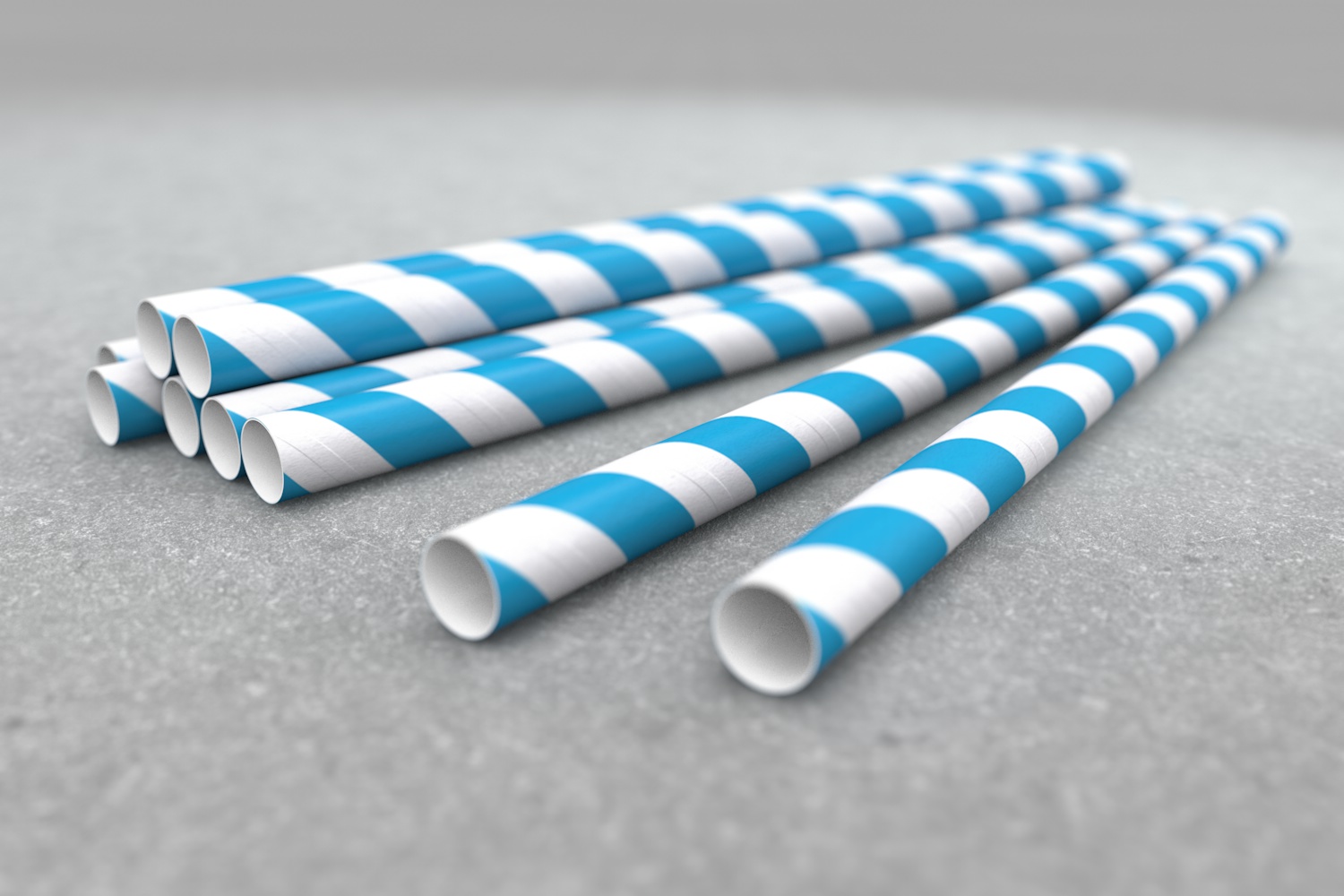 Premium Papier-Trinkhalme GASTROHALM-MIX 10 Streifen Blau